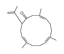 (3Z,7Z,11E,14S)-3,7,11-trimethyl-14-prop-1-en-2-ylcyclotetradeca-3,7,11-trien-1-one Structure