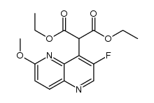 2-(3-fluoro-6-methoxy-[1,5]naphthyridin-4-yl)-malonic acid diethyl ester Structure