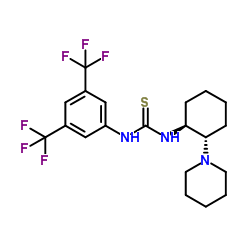 N-[3,5-双(三氟甲基)苯基]-N''-[(1S,2S)-2-(1-哌啶基)环己基]硫脲结构式