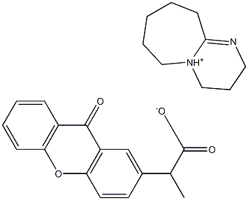 2-(9-氧代占吨-2-基)丙酸1,8-二氮杂二环[5.4.0]十一-7-烯盐结构式