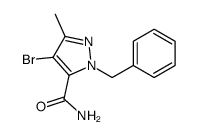 1-苄基-4-溴-3-甲基-1H-吡唑-5-甲酰胺结构式