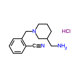 2-(3-Aminomethyl-piperidin-1-ylmethyl)-benzonitrilehydrochloride Structure