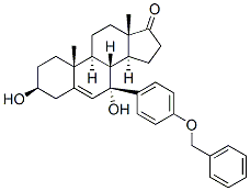 Androst-5-en-17-one, 3,7-dihydroxy-7-[4-(phenylmethoxy)phenyl]-, (3beta,7beta)- Structure