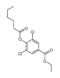 ethyl 3,5-dichloro-4-hexanoyloxybenzoate结构式