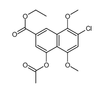 4-(乙酰基氧基)-7-氯-5,8-二甲氧基-2-萘羧酸乙酯结构式