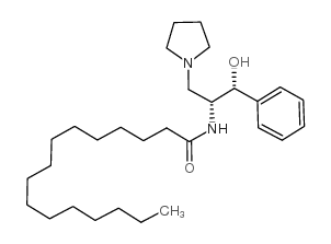 N-[(1R,2R)-2-羟基-2-苯基-1-(1-吡咯烷甲基)乙基]-十六酰胺结构式