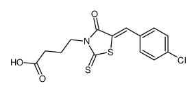 4-[5-(4-氯亚苄基)-4-氧代-2-硫基氧代-噻唑烷]-丁酸结构式