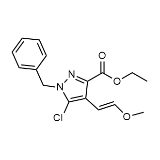 1-苄基-5-氯-4-(2-甲氧基乙烯基)-1H-吡唑-3-甲酸乙酯结构式
