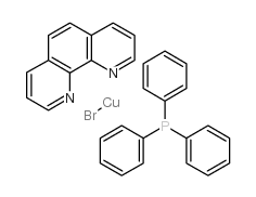溴(1,10-菲咯啉)(三苯基膦)铜(I)结构式