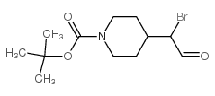 4-(1-溴-2-氧代乙基)哌啶-1-羧酸叔丁酯结构式