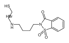 1,1-dioxo-2-[4-(2-sulfanylethylamino)butyl]-1,2-benzothiazol-3-one,hydrobromide Structure