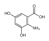 2-amino-3,5-dihydroxybenzoic acid Structure
