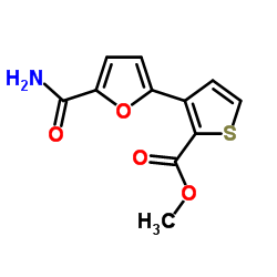 Methyl 3-(5-carbamoyl-2-furyl)-2-thiophenecarboxylate Structure