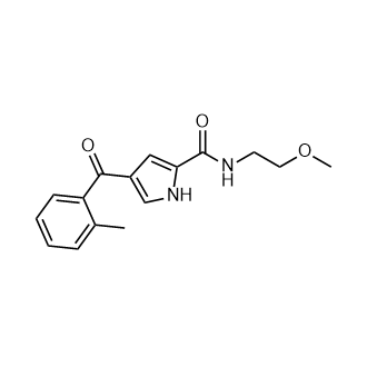 N-(2-甲氧基乙基)-4-(2-甲基苯甲酰基)-1H-吡咯-2-甲酰胺结构式