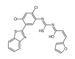 N-[[5-(1,3-benzothiazol-2-yl)-2,4-dichlorophenyl]carbamothioyl]-3-(furan-2-yl)prop-2-enamide Structure