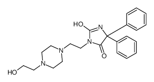3-[2-[4-(2-hydroxyethyl)piperazin-1-yl]ethyl]-5,5-diphenylimidazolidine-2,4-dione Structure