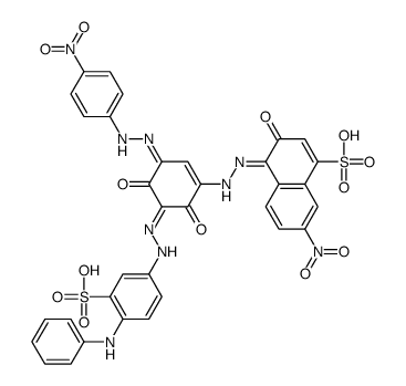 1-Naphthalenesulfonic acid, 4-2,4-dihydroxy(4-nitrophenyl)azo4-(phenylamino)-3-sulfophenylazophenylazo-3-hydroxy-7-nitro- Structure