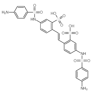5-[(4-aminophenyl)sulfonylamino]-2-[2-[4-[(4-aminophenyl)sulfonylamino]-2-sulfo-phenyl]ethenyl]benzenesulfonic acid结构式