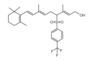 1-hydroxy-3,7-dimethyl-4-(p-trifluoromethylphenylsulfonyl)-9-(2,6,6-trimethylcyclohexen-1-yl)-nona-2,6,8-triene Structure