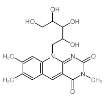 3,7,8-trimethyl-10-(2,3,4,5-tetrahydroxypentyl)pyrimido[4,5-b]quinoline-2,4-dione结构式