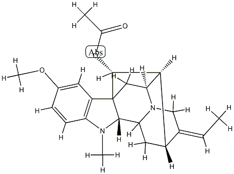 (17R,19E)-19,20-Didehydro-10-methoxyajmalan-17-ol acetate结构式