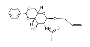 烯丙基2-(乙酰氨基)-2-脱氧-4,6-O-(苯基亚甲基)-β-D-吡喃葡萄糖苷结构式
