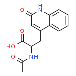 2-乙酰氨基-3-(2-氧代-1,2-二氢喹啉-4-基)丙酸结构式