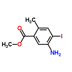 5-Amino-4-iodo-2-methyl-benzoic acid methyl ester结构式