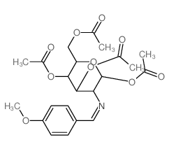 2-(4-甲氧基亚苄基)亚氨基-2-脱氧-1,3,4,6-四-O-乙酰-β-D-葡萄糖结构式
