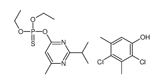 2,4-dichloro-3,5-dimethylphenol,diethoxy-(6-methyl-2-propan-2-ylpyrimidin-4-yl)oxy-sulfanylidene-λ5-phosphane结构式