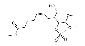 methyl (Z)-8-(hydroxymethyl)-10,10-dimethoxy-9-((methylsulfonyl)oxy)dec-5-enoate结构式