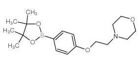 N-(2-吗啉乙基)-4-(4,4,5,5-四甲基-1,3,2-二氧硼杂环戊烷-2-基)苯甲酰胺结构式