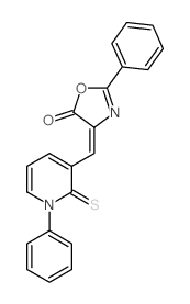 5(4H)-Oxazolone,4-[(1,2-dihydro-1-phenyl-2-thioxo-3-pyridinyl)methylene]-2-phenyl- Structure
