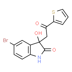 5-bromo-3-hydroxy-3-(2-oxo-2-(thiophen-2-yl)ethyl)indolin-2-one Structure