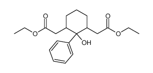 (2-hydroxy-2-phenyl-cyclohexane-1,3-diyl)-di-acetic acid diethyl ester Structure