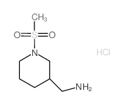 1-(甲基磺酰基)-3-哌啶甲胺结构式