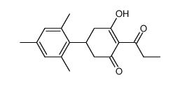 3-hydroxy-5-(2,4,6-trimethylphenyl)-2-propionyl-cyclohex-2-en-1-one结构式