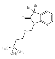 3,3-二溴-1-((2-(三甲基甲硅烷基)乙氧基)甲基)-1H-吡咯并[2,3-b]吡啶-2(3h)-酮结构式