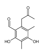 2,4-dihydroxy-3,5-dimethyl-6-(2-oxopropyl)benzaldehyde结构式
