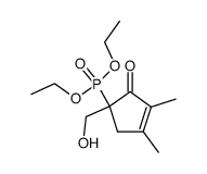 5-(Diethoxyphosphoryl)-5-(hydroxymethylene)-2,3-dimethylcyclopent-2-en-1-one结构式