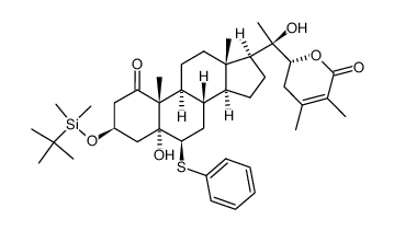 (20R,22R)-3β-t-butyldimethylsilyloxy-5α,20-dihydroxy-6β-phenylthio-1-oxowith-24-enolide Structure