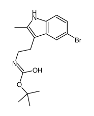 [2-(5-溴-2-甲基-1H-吲哚-3-基)乙基]氨基甲酸1,1-二甲基乙酯结构式