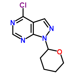 4-氯-1-(四氢-2H-吡喃-2-基)-1H-吡唑并[3,4-d]嘧啶结构式