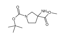 1-叔丁基 3-甲基-3-氨基吡咯烷-1,3-二羧酸酯结构式