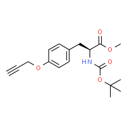 (S)-2-((叔丁氧基羰基)氨基)-3-(4-(丙-2-炔-1-基氧基)苯基)丙酸甲酯结构式