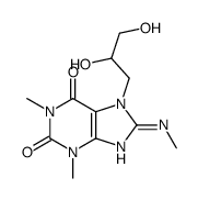 7-(2,3-dihydroxypropyl)-1,3-dimethyl-8-methylamino-purine-2,6-dione结构式