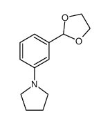 2-[3-(1-吡咯烷基)苯基]-1,3-二氧戊环结构式