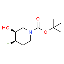 (3S,4R)-4-氟-3-羟基哌啶-1-羧酸叔丁酯结构式