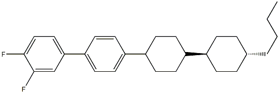 4'-[(反式,反式)-4'-丁基[1,1'-联环己烷]-4-基]-3,4-二氟-1,1'-联苯结构式