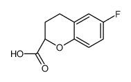 2H-1-Benzopyran-2-carboxylic acid, 6-fluoro-3,4-dihydro-, (2S)- structure